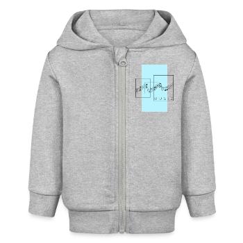 Ich liebe Musik. Musik und geometrischer Stil. - Baby Organic Kapuzenjacke Baby Connector von Stanley/Stella - Grau meliert - Vorne
