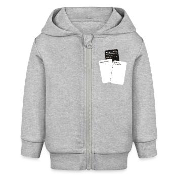 Contre l’humanité Cartes Graphique amusant - Veste à capuche bébé bio Stanley/Stella - gris chiné - Devant