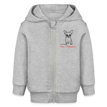 Équipe Chihuahua - Veste à capuche bébé bio Stanley/Stella - gris chiné - Devant