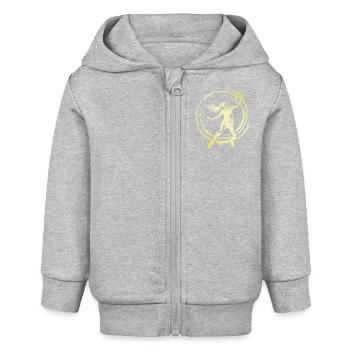 Volleyball Spielerin - Baby Organic Kapuzenjacke Baby Connector von Stanley/Stella - Grau meliert - Vorne
