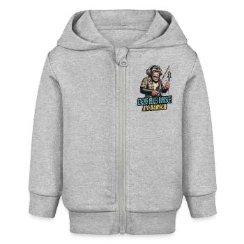 Saumon Moi Morue Perche Pêche En Disant Drôle - Veste à capuche bébé bio Stanley/Stella - gris chiné - Devant