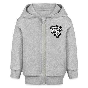 Vibes Graphic Vibrations positives uniquement - Veste à capuche bébé bio Stanley/Stella - gris chiné - Devant