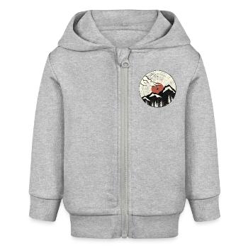 Mountain Sound Grafik - Baby Organic Kapuzenjacke Baby Connector von Stanley/Stella - Grau meliert - Vorne