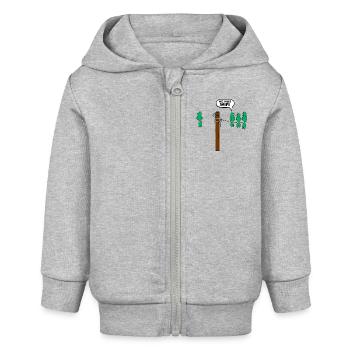 Oiseau Il a Wifi Graphique - Veste à capuche bébé bio Stanley/Stella - gris chiné - Devant