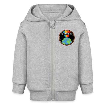 Rainbow Kiss Grafik - Baby Organic Kapuzenjacke Baby Connector von Stanley/Stella - Grau meliert - Vorne