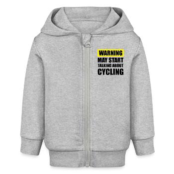 Lustiges Radsport-Zitat - Baby Organic Kapuzenjacke Baby Connector von Stanley/Stella - Grau meliert - Vorne