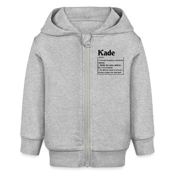 Name Kade Bedeutung Definition Junge Personalisiert - Baby Organic Kapuzenjacke Baby Connector von Stanley/Stella - Grau meliert - Vorne