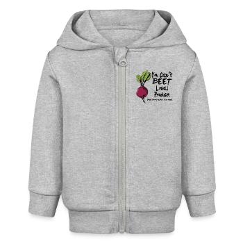 Sie können nicht Rüben Zitat - Baby Organic Kapuzenjacke Baby Connector von Stanley/Stella - Grau meliert - Vorne