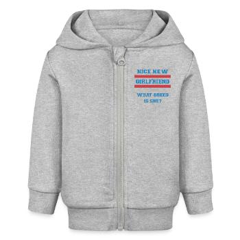 Freundin Zitat - Baby Organic Kapuzenjacke Baby Connector von Stanley/Stella - Grau meliert - Vorne