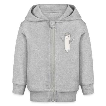 Lustige Weißwurst Weisswuascht Wurst Weisswurst - Baby Organic Zip-up Hoodie by Stanley/Stella - heather grey - Front