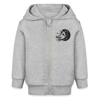 Boo Cat Drôles D’animaux - Veste à capuche bébé bio Stanley/Stella - gris chiné - Devant