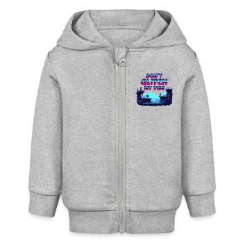 Don’t Glitch my Vibe - Retro Gaming Adventure - Veste à capuche bébé bio Stanley/Stella - gris chiné - Devant