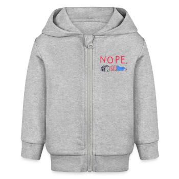 Nope Lustige Grafik Nope - Baby Organic Kapuzenjacke Baby Connector von Stanley/Stella - Grau meliert - Vorne