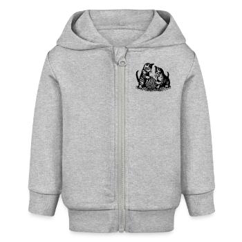 Verspielte Kätzchen - Baby Organic Kapuzenjacke Baby Connector von Stanley/Stella - Grau meliert - Vorne