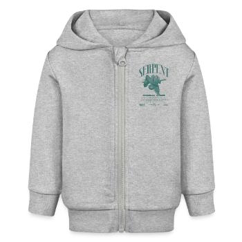 Grüner Baum Python Modern Reptile Keeper Streetwear - Baby Organic Kapuzenjacke Baby Connector von Stanley/Stella - Grau meliert - Vorne