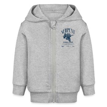 Grüner Baum Python Modern Reptile Keeper Streetwear - Baby Organic Kapuzenjacke Baby Connector von Stanley/Stella - Grau meliert - Vorne