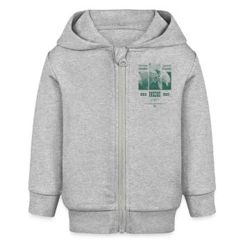 Diskusfisch Buntbarsch Aquarium Fischhalter - Baby Organic Kapuzenjacke Baby Connector von Stanley/Stella - Grau meliert - Vorne