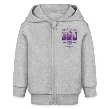 Diskusfisch Buntbarsch Aquarium Fischhalter - Baby Organic Kapuzenjacke Baby Connector von Stanley/Stella - Grau meliert - Vorne