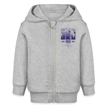 Diskusfisch Buntbarsch Aquarium Fischhalter - Baby Organic Kapuzenjacke Baby Connector von Stanley/Stella - Grau meliert - Vorne