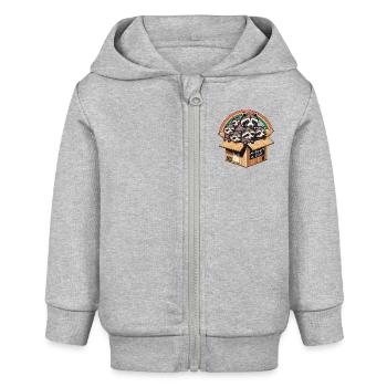 Waschbär adoptieren Eine Straßenkatze Niedliche Tierliebhaber - Baby Organic Kapuzenjacke Baby Connector von Stanley/Stella - Grau meliert - Vorne