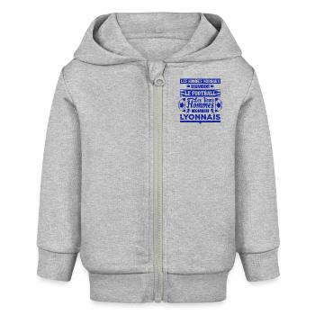 les vrais hommes regardent LYONNAIS club de foot - Veste à capuche bébé bio Stanley/Stella - gris chiné - Devant
