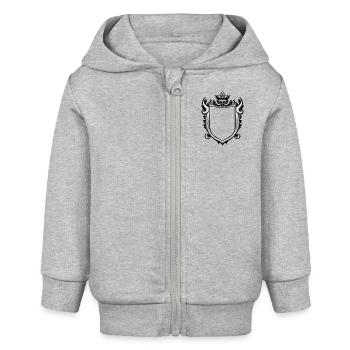 Wappen Leer - Baby Organic Kapuzenjacke Baby Connector von Stanley/Stella - Grau meliert - Vorne