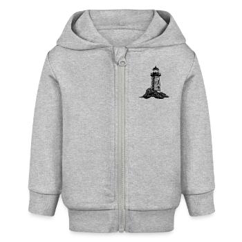 Phare - Veste à capuche bébé bio Stanley/Stella - gris chiné - Devant