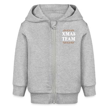 Xmas Team - Baby Organic Kapuzenjacke Baby Connector von Stanley/Stella - Grau meliert - Vorne