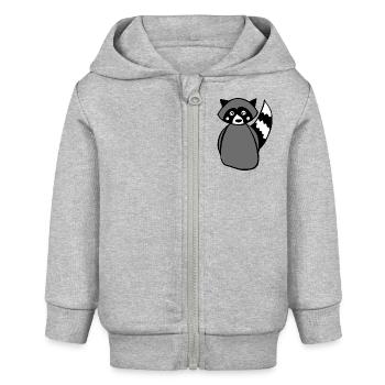 Waschbär - Baby Organic Kapuzenjacke Baby Connector von Stanley/Stella - Grau meliert - Vorne