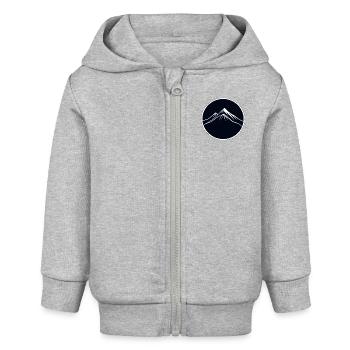 Bergwandern, Wanderer, Berg Logo - Baby Organic Kapuzenjacke Baby Connector von Stanley/Stella - Grau meliert - Vorne