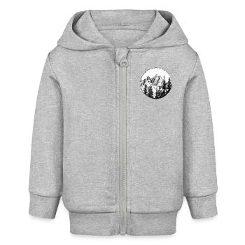 Wanderer, Kletterer, Klettern, Wandern - Baby Organic Kapuzenjacke Baby Connector von Stanley/Stella - Grau meliert - Vorne