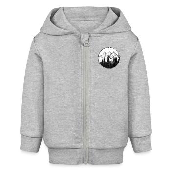 Berglandschaft für Wanderer, Gipfel - Baby Organic Kapuzenjacke Baby Connector von Stanley/Stella - Grau meliert - Vorne