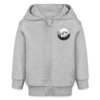 Mountain landscape, nature exploration - Baby Organic Zip-up Hoodie by Stanley/Stella - heather grey - Front