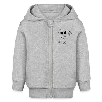 Alien-Danke, dass du an mich geglaubt hast Grafik - Baby Organic Kapuzenjacke Baby Connector von Stanley/Stella - Grau meliert - Vorne