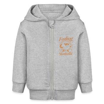 Feeling Suntastic - Baby Organic Zip-up Hoodie by Stanley/Stella - heather grey - Front