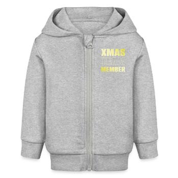 Xmas Team - Baby Organic Kapuzenjacke Baby Connector von Stanley/Stella - Grau meliert - Vorne