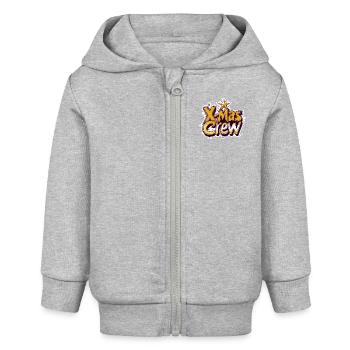 X-Mas Crew Weihnachtlich - Baby Organic Kapuzenjacke Baby Connector von Stanley/Stella - Grau meliert - Vorne