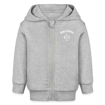mallorca 2025 schrift - Baby Organic Kapuzenjacke Baby Connector von Stanley/Stella - Grau meliert - Vorne