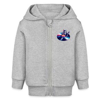 Kosmischer Klang - Baby Organic Kapuzenjacke Baby Connector von Stanley/Stella - Grau meliert - Vorne
