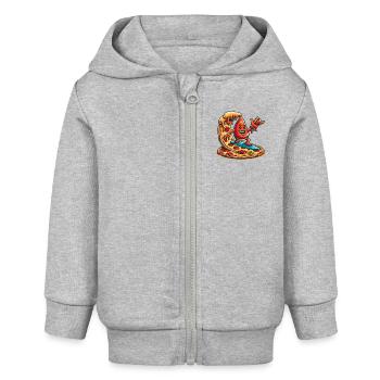 Sauce à Pizza Surfer Drôle - Veste à capuche bébé bio Stanley/Stella - gris chiné - Devant
