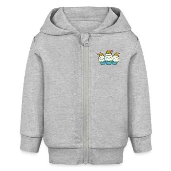 Eiskreme Weihnachten Comic - Baby Organic Kapuzenjacke Baby Connector von Stanley/Stella - Grau meliert - Vorne