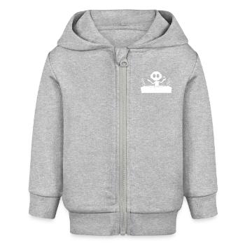 DJ Turntables Lustig - Baby Organic Kapuzenjacke Baby Connector von Stanley/Stella - Grau meliert - Vorne