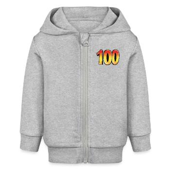 100 Numéro Coloré - Veste à capuche bébé bio Stanley/Stella - gris chiné - Devant