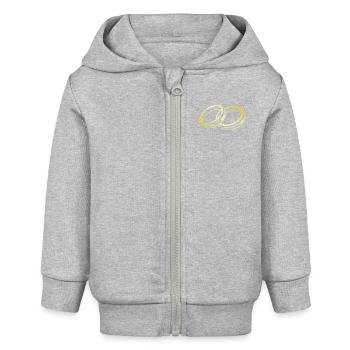 Eheringe Gold Silhouette Hochzeit - Baby Organic Kapuzenjacke Baby Connector von Stanley/Stella - Grau meliert - Vorne