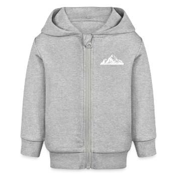 Berge Gipfel Alpen - Baby Organic Kapuzenjacke Baby Connector von Stanley/Stella - Grau meliert - Vorne