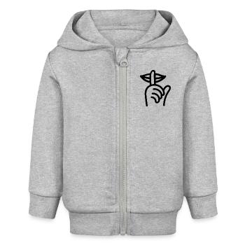 Quiet Life Grafik - Baby Organic Kapuzenjacke Baby Connector von Stanley/Stella - Grau meliert - Vorne