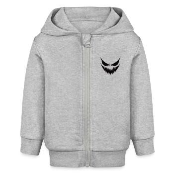 Halloween, terrifying face for the party, fear - Baby Organic Zip-up Hoodie by Stanley/Stella - heather grey - Front