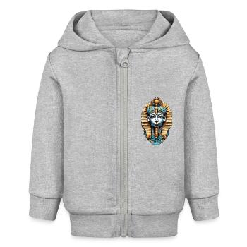 Egypte / Pharaon / Momies / Hiéroglyphes / Sphinx - Veste à capuche bébé bio Stanley/Stella - gris chiné - Devant