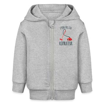 Ich kann keinen Staubsauger haben - Baby Organic Kapuzenjacke Baby Connector von Stanley/Stella - Grau meliert - Vorne