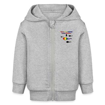 LGBT Kaulquappen Fabulous Regenbogen - Baby Organic Kapuzenjacke Baby Connector von Stanley/Stella - Grau meliert - Vorne